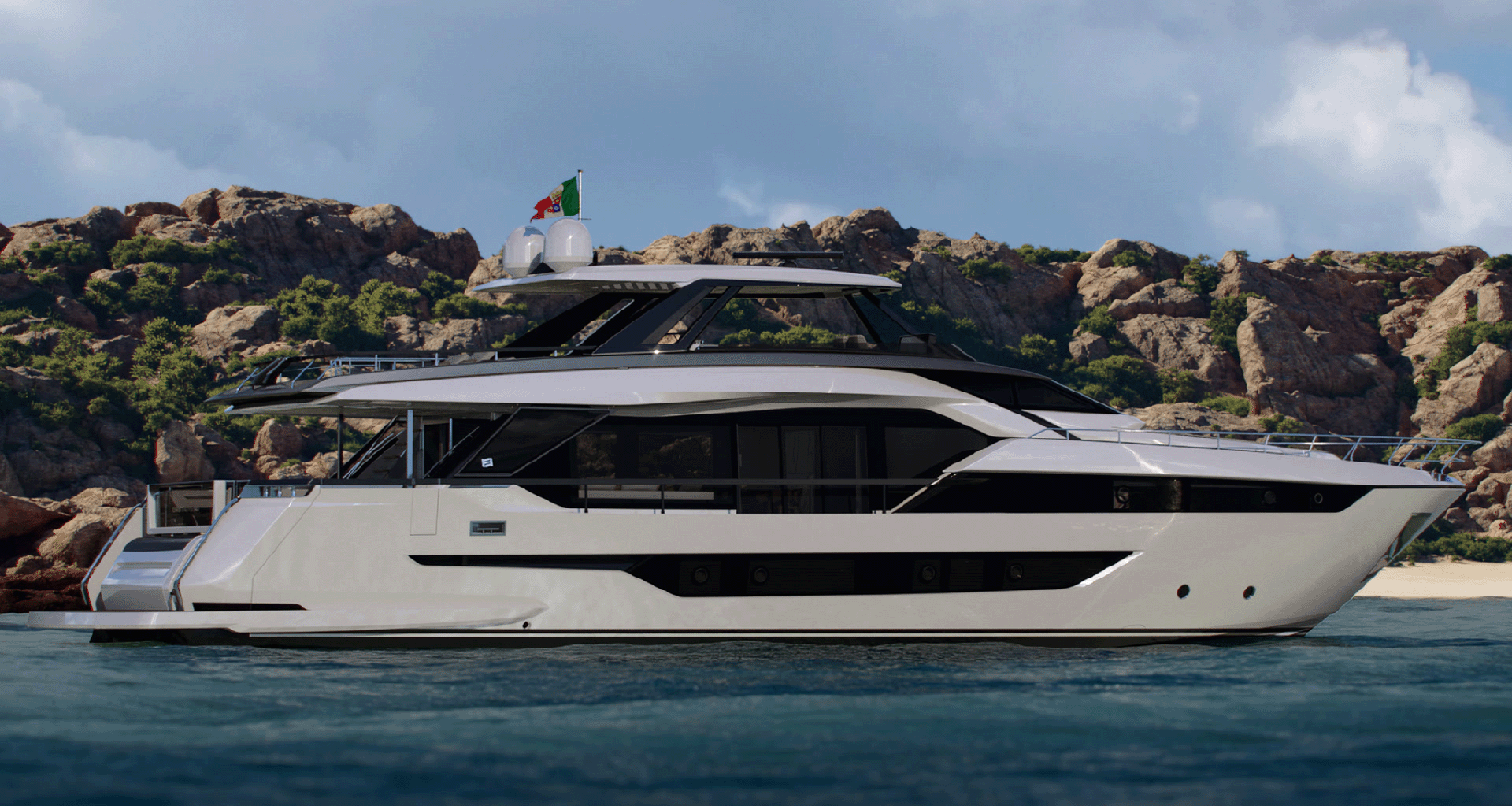 Яхта Ferretti Yachts 940 представлена на выставке в Венеции